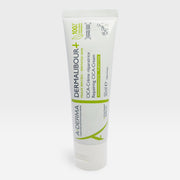 A-Derma Dermalibour+ Repairing Cream in a 50ml tube, a gentle moisturizer for soothing and repairing sensitive skin.