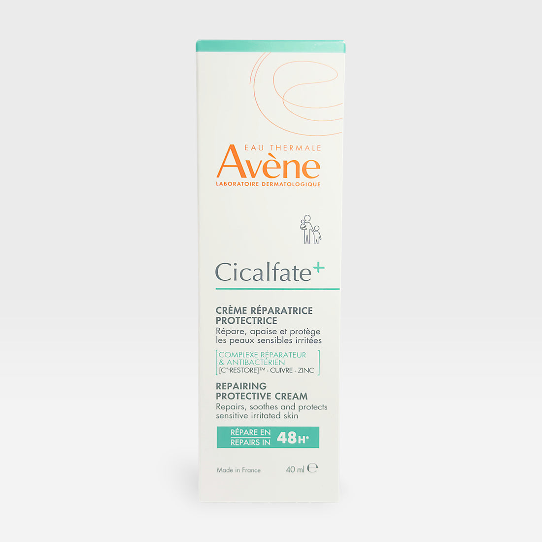 Avène Cicalfate+ Restorative Protective Cream in 40ml jar, moisturizer with soothing and healing properties, creamy texture.