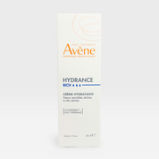 Avène Hydrance Rich Hydrating Cream moisturizer in 40ml jar, smooth and creamy texture for deep hydration.