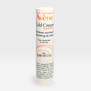 Avène Cold Cream Nourishing Lip Balm in 4g tube, moisturizing and soothing for dry lips, with smooth creamy texture.