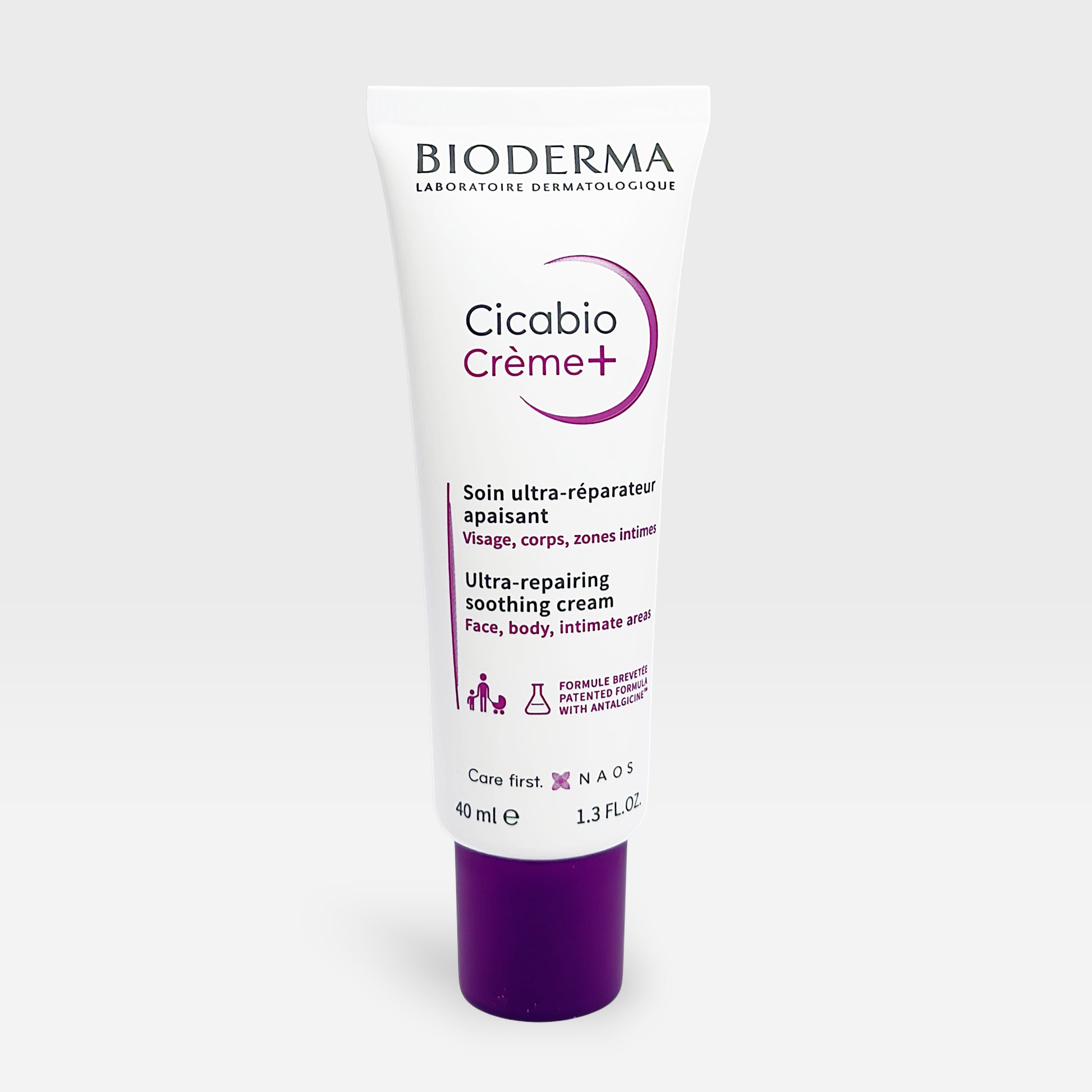 Bioderma Cicabio Soothing Cream 40ml moisturizer in a white tube with blue cap, designed for skin healing and comfort.