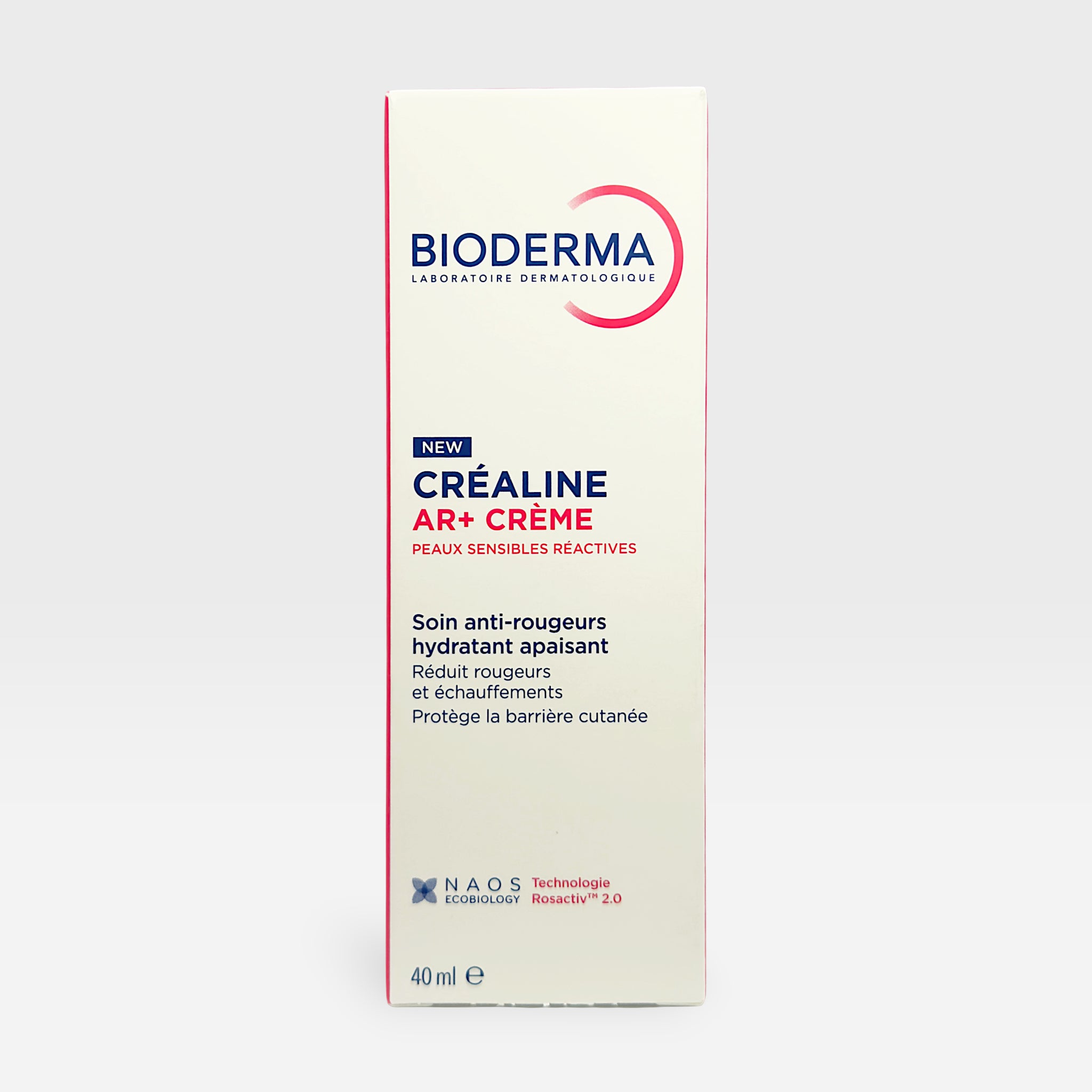 Bioderma Crealine AR+ anti-redness moisturizer in a 40 ml tube, designed to soothe and hydrate sensitive skin.