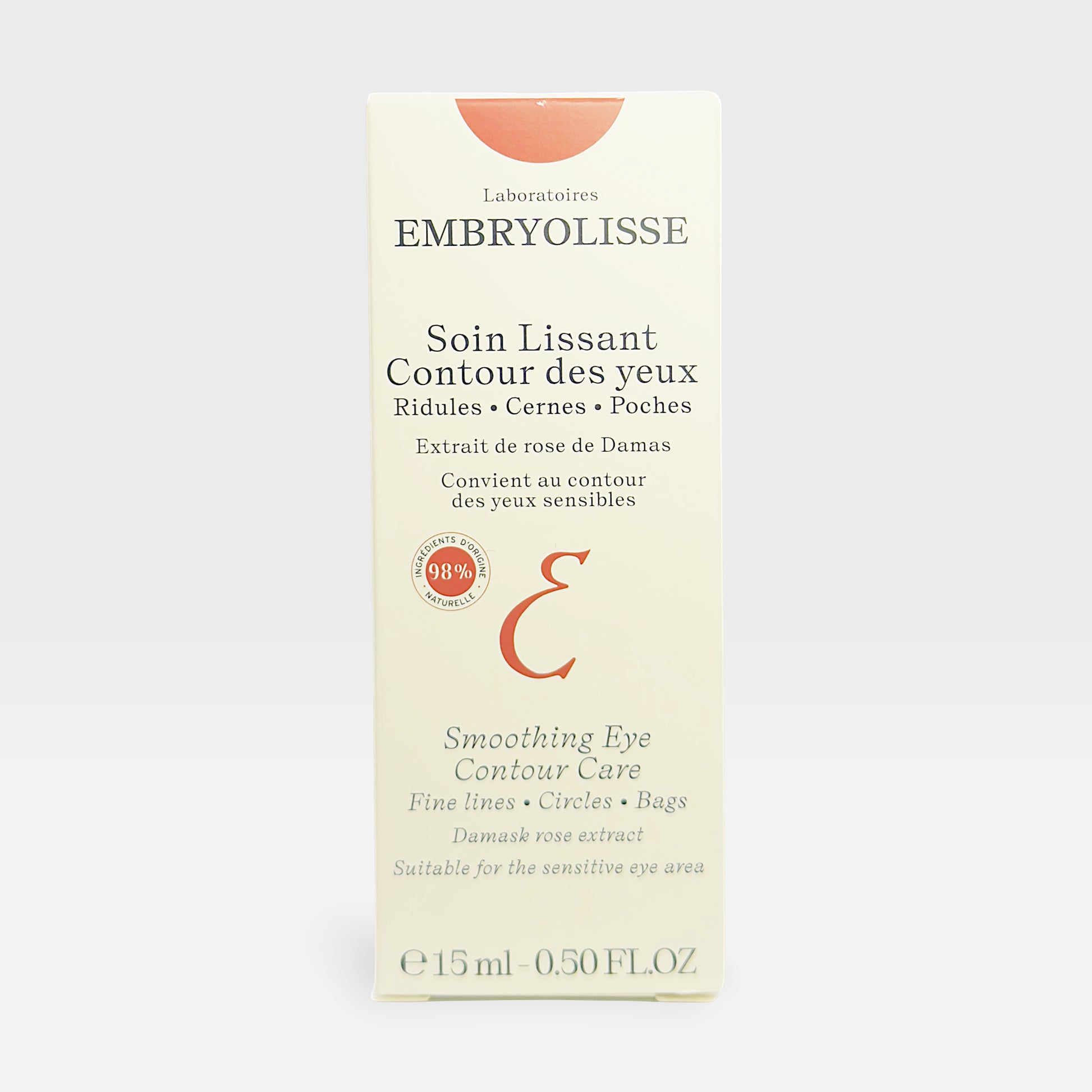 Embryolisse Eye Contour Care moisturizer in 15ml jar, designed to hydrate and soothe delicate skin around the eyes.
