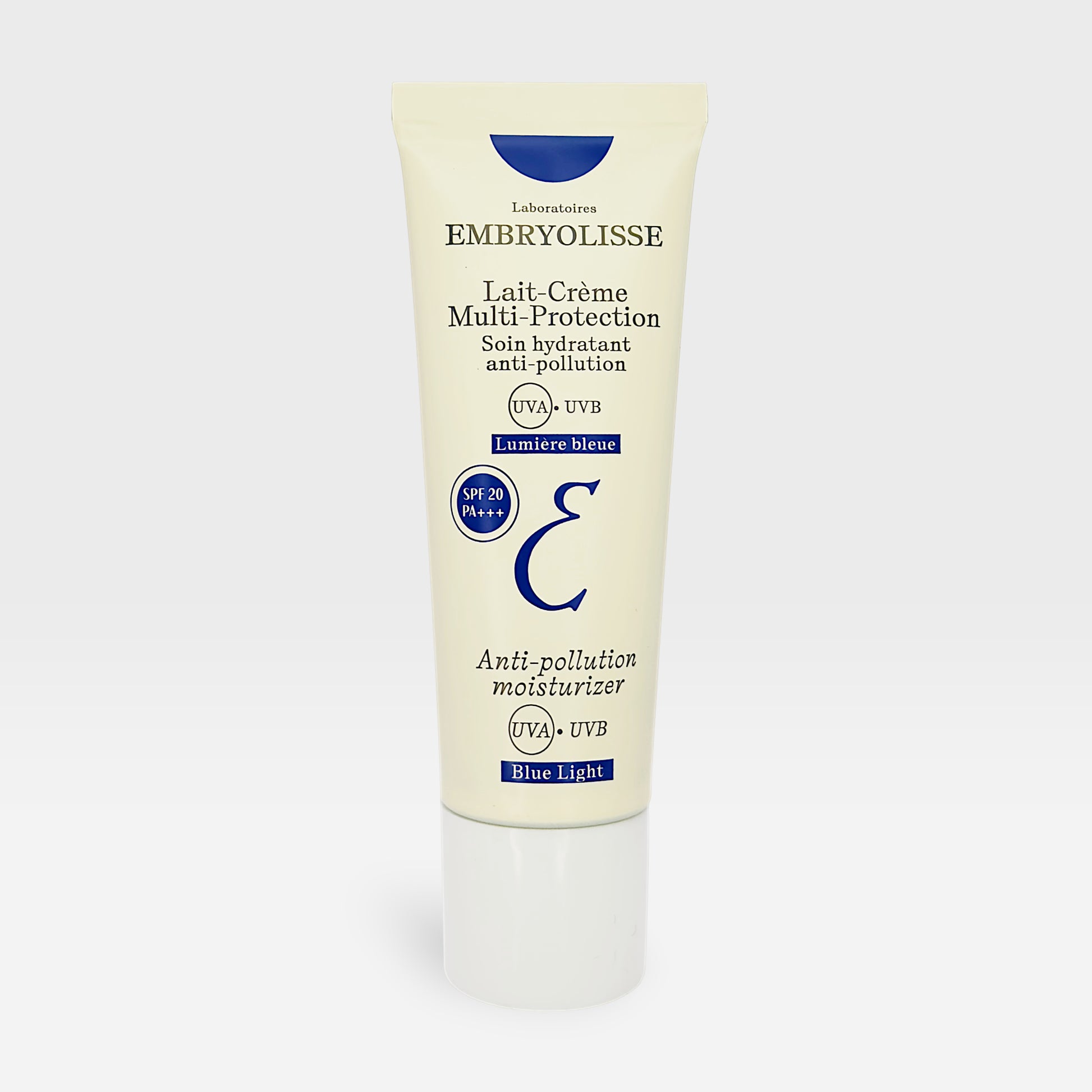 Embryolisse Lait-Creme moisturizer with SPF20, a nourishing face cream in a 40ml tube, suitable for daily skin protection and hydration.